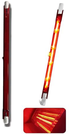 Lampadina Infrarossi 1300W, Lampada Alogena R7S 254mm 1300W Dimmerabile, Lampadine Riscaldatore Rubino 1300LM, Nessuno Sfarfallio, 10mm Ø, Lampadina Riscaldante Infrarossi per Heatmaster U3, 2 Pezzi