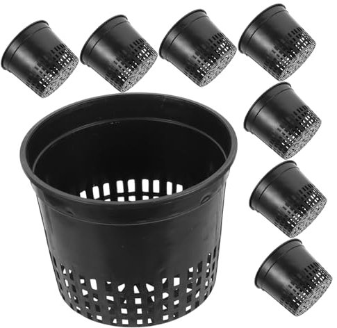 LIOOBO 10 Pezzi coppa per piantare di coltivazione Maglia cestino cesto di acquatica tazza di semina Black Riutilizzabile