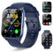 Smart Watch for Men Women, 2025 1.85 Smartwatch Answer/Make Calls, Fitness Watch with Heart Rate/Sleep Monitor/Step Counter, 110+ Sport Modes, IP68 Waterproof Activity Trackers for Android iOS Blue