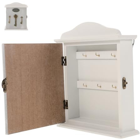 Homoyoyo Boîte à Clés Murale Bois Décorative Vintage Européenne Organisateur Suspendu Multifonction pour Clés et Bijoux Étagère Pratique pour Entrée et Salon