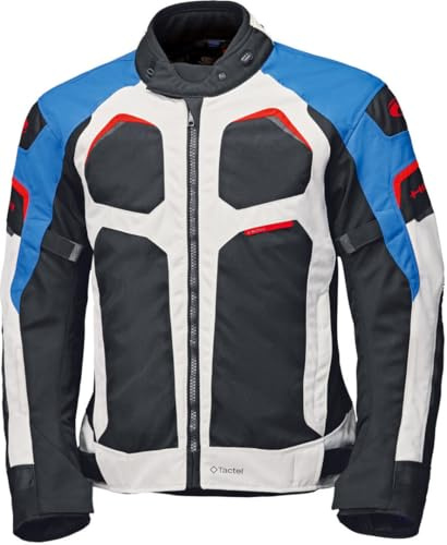 Held Manzano Top wasserdichte Motorrad Textiljacke, weiß/schwarz/blau, XL | Wasserdicht