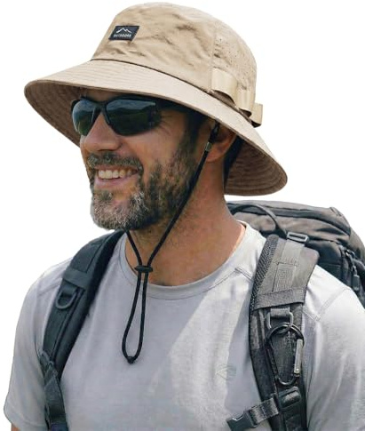 Hat Hut Sonnenhut für Herren, UPF 50+, Atmungsaktive Cooling Fischerhut, Leicht Bucket Hat für Outdoor Wandern Angeln