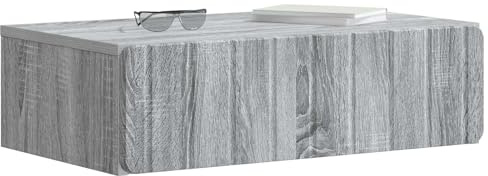 vidaXL Wandmontierter Beistelltisch Graues Sonoma 59 x 34,5 x 17 cm, Wohnzimmer, Wandtisch, rechteckig, viel Stauraum, modernes Möbelstück, stilvolle Ordnung