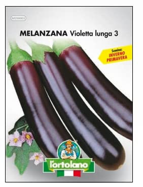 Sementi orticole di qualità l'ortolano in busta termosaldata (160 varietà) (MELANZANA VIOLETTA LUNGA 3)