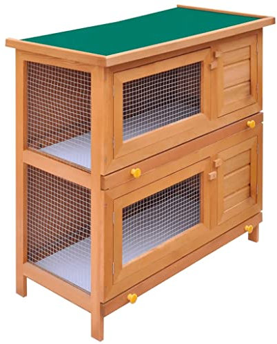 vidaXL 91,4 cm Holz Kaninchenstall Käfig Modell Bunny Small Animal House Henne Geflügel Käfig 4 Türen