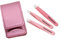TWEEZERMAN Micro Mini kit de pince à épilers (3 pièces, taille voyage pour épiler les sourcils, pointe droite, biseautée et de précision), Rose