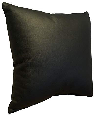 Quattro Meble Schwarz Echtleder Kissen Sofa & Stuhl Dekokissen Zierkissen Echtleder Rückenkissen Rindsleder Echt Leder Modell 1EL (40 x 40 cm)