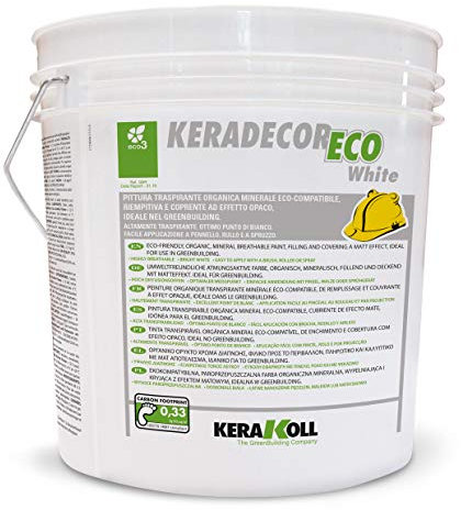 Kerakoll Keradecor Eco White 14 Lt. Pittura Traspirante Idonea Per Bagni E Cucine