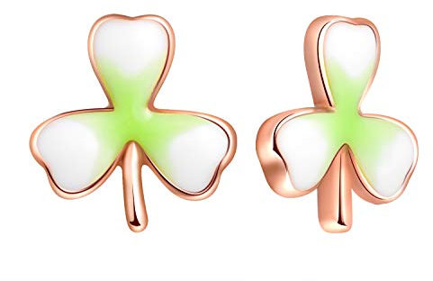 Unendlich U Fashion Damen Ohrringe Glücklich Dreiblättriges Kleeblatt Ohrstecker Glücksbringer 925 Sterling Silber Ohrschmuck