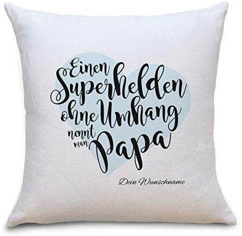 OWLBOOK® Personalisierte Geschenke für Papa zum Geburtstag | Papa Geburtstagsgeschenk für Papa Kissen | Papa Geschenk Papa | Superheld Papa | Kissen mit Füllung