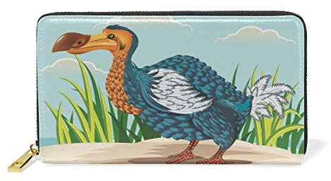 Dodo Wild Duak Damen Geldbörse Brieftasche Große Echtes Leder Geldbeutel Kartensteckplätze Organizer für Frauen Mädchen