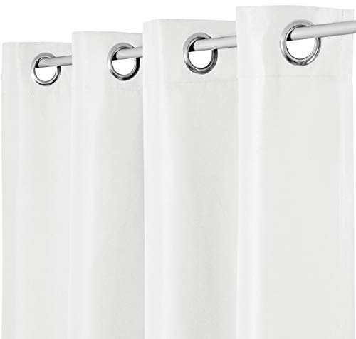 Fiora Vorhang Gardine Ösenschal Ösenvorhang Blickdicht Lichtdurchlässig Sichtschutz Fensterschal Dekoschal (280x245 cm, Weiss 1er Pack)