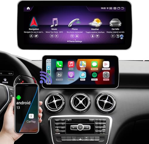 Road Top Autoradio Android 13 Car Radio 12.3'' Carplay Touchscreen für Mercedes Benz A CLA GLA Klasse W176 C117 X117 X156 2013-2015 Jahr, Unterstützung Kabellos Carplay, Android Auto, Navigation