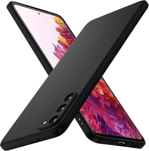 ivoler Silikon Hülle für Samsung Galaxy S20 FE 5G / 4G mit Kameraschutz, Ultra Dünne Weiche Stoßfest Schutzhülle Flexible TPU Matte Schwarz Handyhülle Kratzfest Case Cover