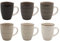 Kaffeetasse 350 ml aus Porzellan in braunen Farben - 6er Set - Kaffeebecher Tasse Becher