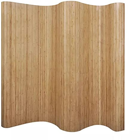PETSOLA Kstyhome Paravent Design Cloison de Séparation Bambou Naturel Paravent Séparateur de Pièce 250x165 cm