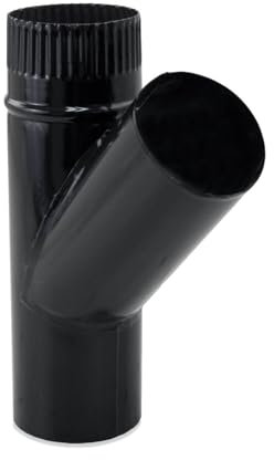 CAEXVEN TE para chimeneas en Acero Negro Vitrificado - Ángulo 45º - Serie lisa - 150 mm
