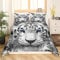 Sunnybed Weißer Tiger Bettwäsche Set 155x220 3D Animal Print für Kinder Jungen Teens Bettbezug Set Chic Wild Animal Skin Design Tiger Trösterbezug Big Cat Wild Animal Room Decor