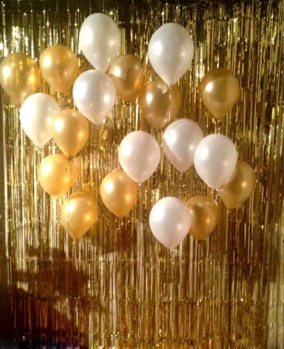 Mr. Gadget Solution® Cortinas de oropel de lámina dorada, cortinas metálicas con flecos brillantes, cortina de fondo para cabina de fotos, para cumpleaños, bodas, fiestas, decoraciones de Navidad