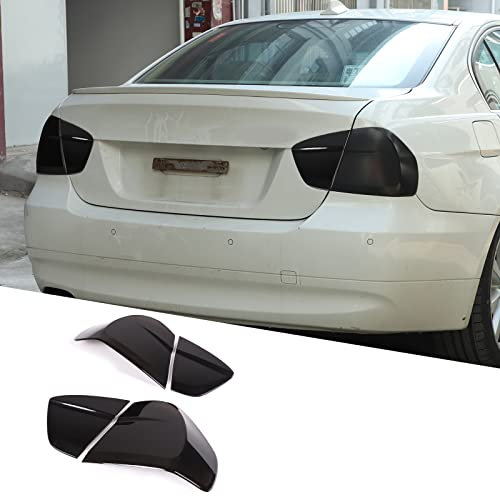DIYUCAR ABS Rauchschwarz Auto Rücklicht Hauben Dekoration Abdeckung Verkleidung Rücklicht Schutz Aufkleber für BMW 3er Serie E90 E91 E92 2005-2008 Zubehör