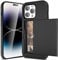 ACOCOBUY for iPhone 14 Pro Case with Card Holder Sliding Cover Hidden Pocket IDs Credit Cards Slot Heavy Duty Shockproof Protective Dual Layer Wallet Phone Cover Back Shell for Men Women 6.1inch Black