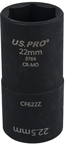 22mm x 22.5mm Wheel Hub Lug Nut Cap Flip Impact Socket Remover 1/2in Drive
