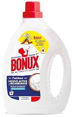 Bonux - Lessive Liquide Fraîcheur | Fabrication Française | Peaux Sensibles | Nettoyage en Profondeur | Linge Blanc & Couleur | 2.25L et 50 Lavages
