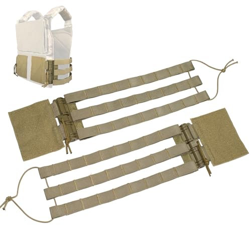 DCOFXGM Tactical Skeletal Quick Release Cummerbund for Molle Vest Three-Band Plate Carrier Cummerbund Quick Disconnect Buckles Mounting Strap (Khaki)