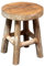 Spetebo Teak Blumenhocker 22 x 17 cm rund - natur/mittel - Holz Pflanzen Hocker mit 4 Füßen - Echtholz Deko Massivholz Blumen Pflanzen Ständer