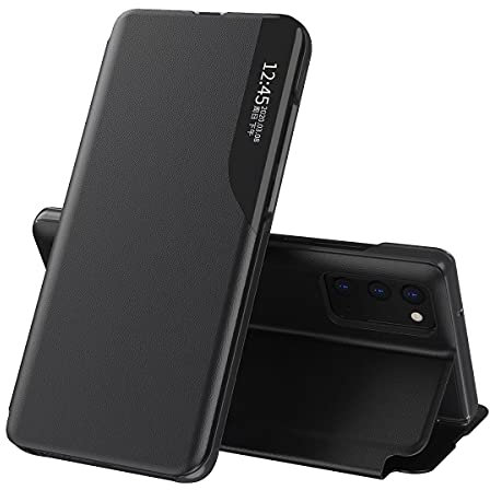 TINGYR Cover per Samsung Galaxy S24 Ultra Custodia, Custodia Smart Ultra Slim Flip, AntiGraffio, Chiusura Magnetica, Custodia Cover per Samsung Galaxy S24 Ultra-(Nero)