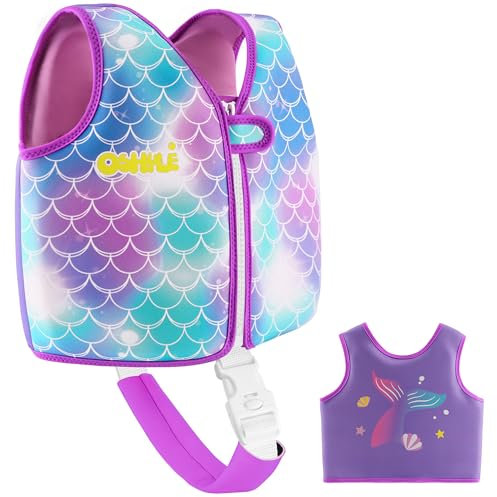 OSHYLE Giubbotto da Nuoto in Neoprene per Bambini - Aiuto Ideale per Il galleggiamento per Bambini (M(3-6), Mermaids)