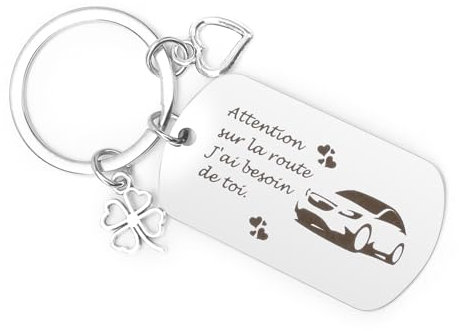 Cadeau Saint Valentin Porte Clef Couple Voiture - Idée Original Pour Copain Copine Amie Frère Soeur Papa Maman Fils Fille
