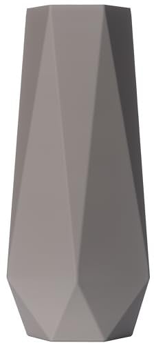 3D Vase Dekovase Bao XL 38cm Bodenvase Hellgrau Deko Vase Pampasgras Trockenblumen