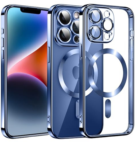 Clear Magnetisch für iPhone 15 Pro Hülle mit MagSafe [Original iPhone Äußere] [Kameraschutz Eingebaut] Durchsichtig Silikon Case Ultra Dünn [Niemals Gelb] Handyhülle Anti Fingerabdruck Kratzfeste