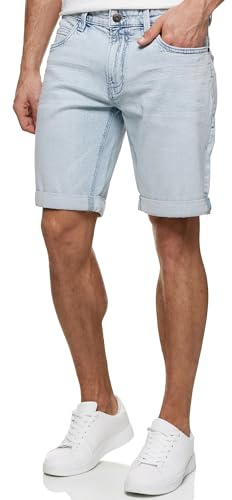 Indicode Herren Caden Jeans Shorts mit 5 Taschen Denimstyle aus Baumwolle | Lässige Herrenshorts für Alltag und Freizeit im 5-Pocket-Look, Jeansshorts, Bermudas, Sommerhose, kurze Denim Hose für Männer