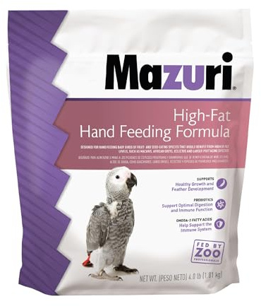 Mazuri | High-Fat Hand Feeding Formula for Baby Birds | 4 Pound (4 LB) Bag