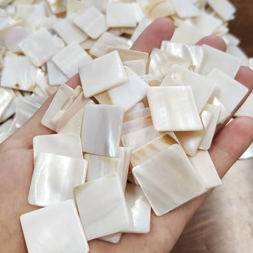 Mosaikglas 100 g quadratische reinweiße Perlmuttmosaikfliese for Innendekorationsfliesen Mosaiksteine Zum Basteln