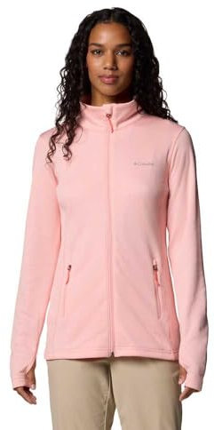 Columbia Women's Park View Grid Fleece Full Zip, Full Zip Fleece Jacket, Pink Sand, XL