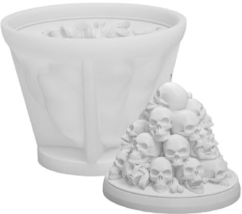 Kerzenform Silikon 3D Halloween Schädel Silikonformen Gießformen, DIY Totenkopf Kerzen Formen Silikon Kerzengießformen Set, Halloween Kerzenformen Zum Gießen Für Kerzen, Seife, Handwerk