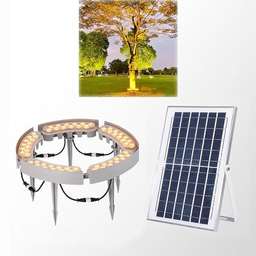 Solar Spot Lights Outdoor Warm White Tree Lights - Waterproof Solar Uplights for Trees - Outdoor Solar Spotlights for Garden Pathway