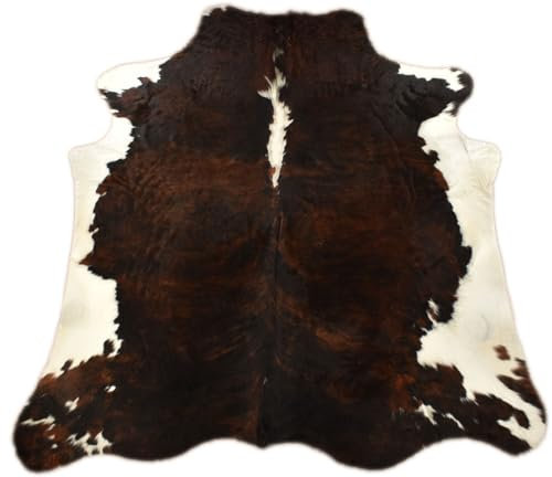 Kuhfelle Online & Nomad KUHFELL RINDERFELL DREIFARBIG BRAUN WEIß 230 x 200 cm XL Tricolor KUHFELL Teppich