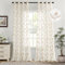 Woaboy Tende per Interni 140x245cm Taupe Tende con Motivo a Foglia Finestre Voile Trasparenti per Soggiorno e Camera da Letto 2 Pezzi