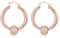 Premium 9ct Gold Plated Large Hoop Earrings with Stone Disco Balls – Avant Garde Statement Piece, 5mm Width, 35mm Ball Diameter, Weighs 26g (Rose Gold with White Stones)