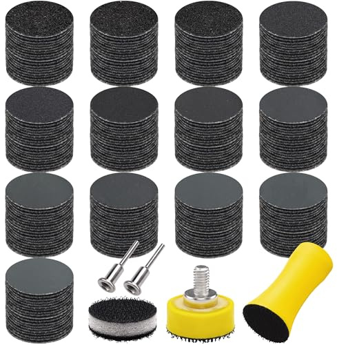 SIQUK 260 Stück Schleifscheiben Klett 25mm mit 1/8 Zoll Schaft Nasse Trockene Schleifpapier Runde Schleifpads Körnung 60-5000 Sandpapier für Auto Polieren Holz Metall