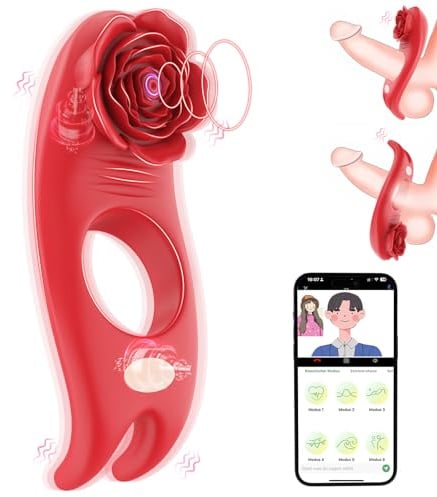 Penisring Vibrator mit 360° Verstellbarem Perlen-Klitorisstimulator, Sex Spielzeug für die Paare Männer Frauen, Cockring Penis Ring Sex Toys, Erotisches Sexspielzeug für Paare Mann Extrem Sex (2)