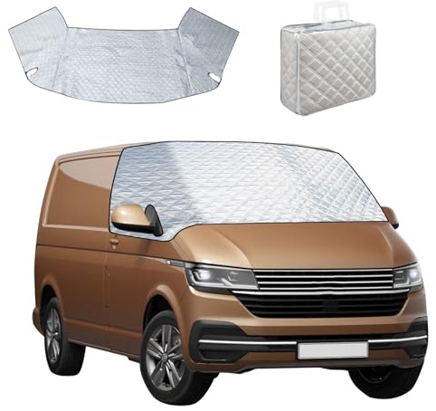 Windschutzscheibenabdeckung für VW T6 2016-2022, Silberne Externe Thermo Scheibenabdeckung Wasserdicht, Schutz vor Sonne UV-Strahlung Schnee EIS und Frost