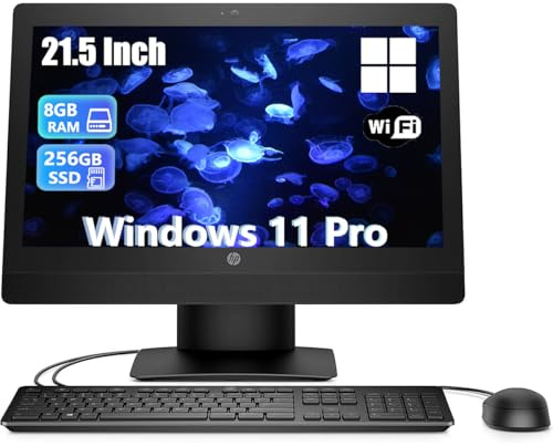 HP ProOne 600 G3 - Ordenador de sobremesa todo en uno, con monitor de 21,5 pulgadas, Intel Core i3 – 7100, 8 GB de RAM, 256 GB SSD, teclado EE.UU., WiFi, Bluetooth, Windows 11 Pro (reacondicionado)