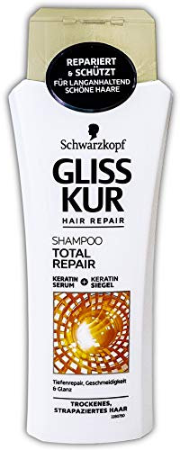 3 x Gliss-Kur Shampoo Total Repair 19 für trockenes, strapaziertes Haar - 250 ml