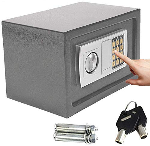 Safe Box High Security Steel Lock Safes and Lock Boxes, Money Box, Safety Boxes Jewelry Cash Gun Box for Home,Office, Digital Safe Box, Steel Alloy Drop Safe, Includes 2 Emergency Keys