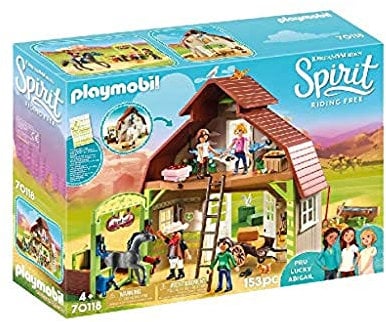 PLAYMOBIL DreamWorks Spirit 70118 Pferdestall mit Lucky, PRU & Abigail, Ab 4 Jahren